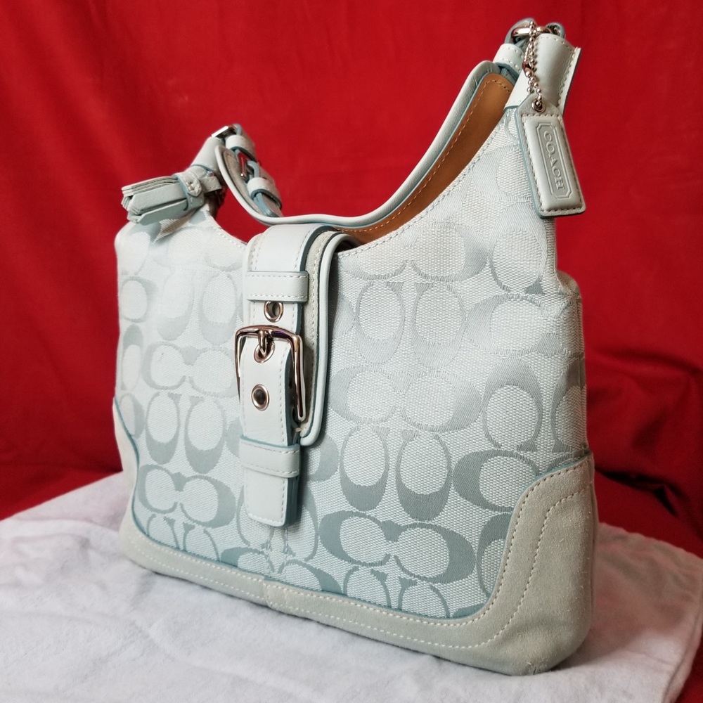 Coach Hamptons Small Hobo Handbag Light Blue